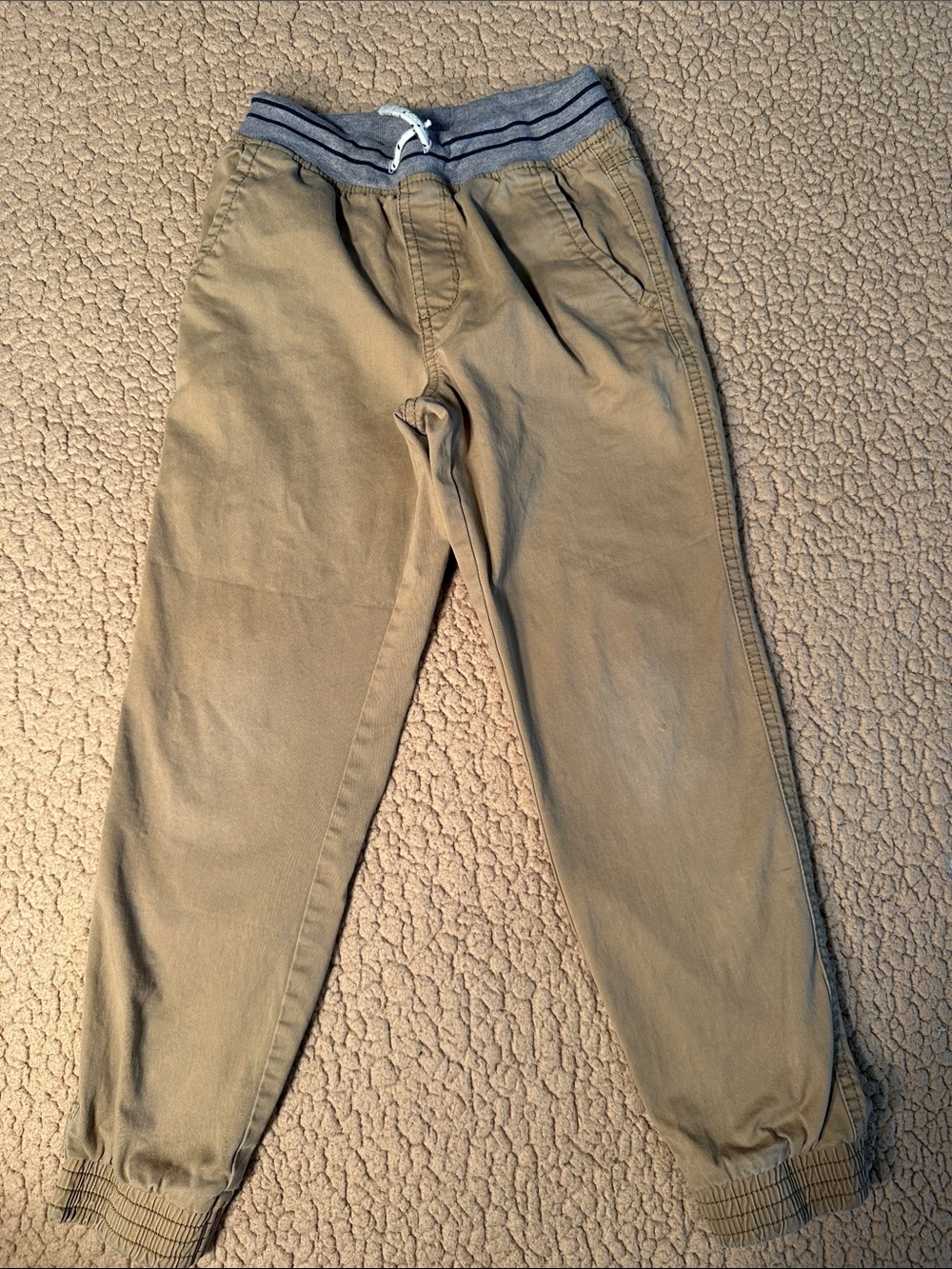 Cat & Jack Khaki Jogger Pants with Gray Waistband